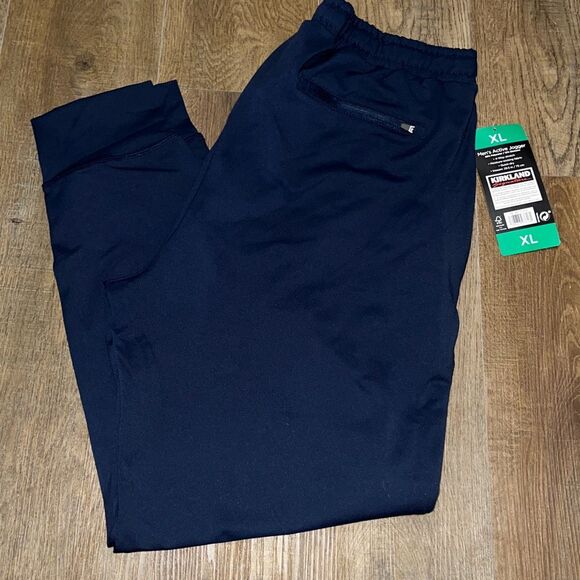 NWT Kirkland Signature Men's XL Active Jogger Pants Zipper Pockets Stretch Blue - Picture 10 of 11